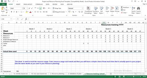 Resource Tracking Spreadsheet