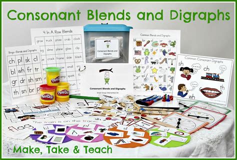 Resources for Teaching Blends and Digraphs Make Take & Teach