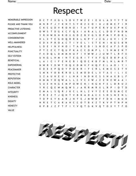 Respect Word Search WordMint