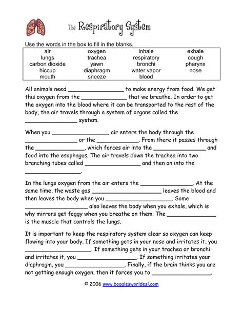 Respiration fill in the blank worksheet answers. - The ultimate survival manual canadian edition revised by rich johnson.
