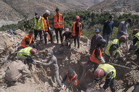 Responders dig for bodies in Moroccan mountain villages
