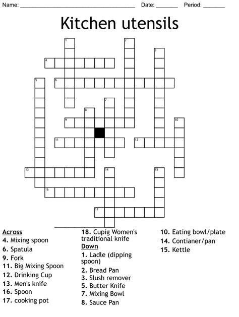 The Crossword Solver found 30 answers to "kitchen appliance 4 5 letters", 9 letters crossword clue. The Crossword Solver finds answers to classic crosswords and cryptic crossword puzzles. Enter the length or pattern for better results. Click the answer to find similar crossword clues.. 