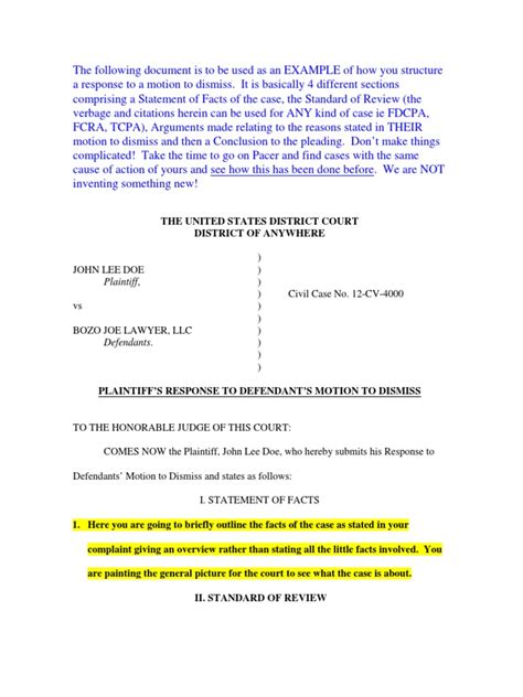 Response to motion to dismiss template.  Learn the strategic framework f...
