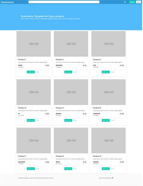 Responsive Ecommerce Template Built With Vue Js