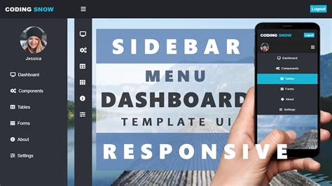 Responsive Sidebar Menu Dashboard Template UI Using CSS, HTML