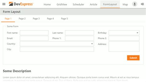 Responsive Web Application Template Web Forms Controls