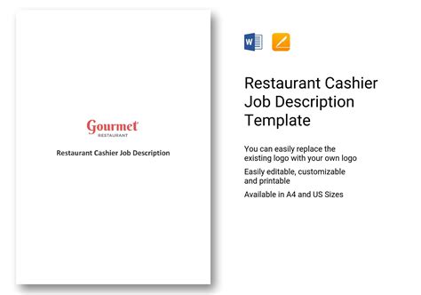 Restaurant Cashier Job Description - Jooble