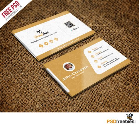 Restaurant Chef Business Card Template Free PSD on Behance