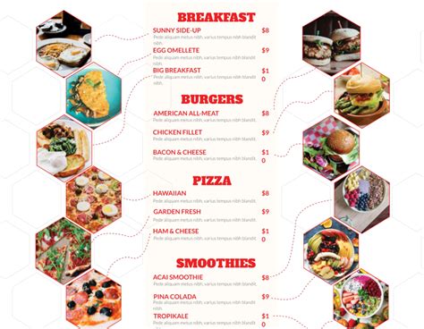 Restaurant Menu Template Free Google Docs