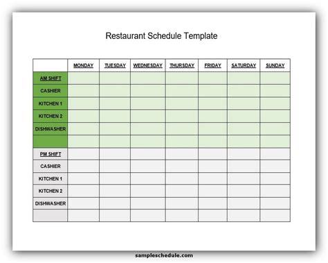Restaurant Schedule Examples 12+ Samples in Google Docs Google