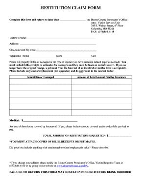 Restitution Agreement Template