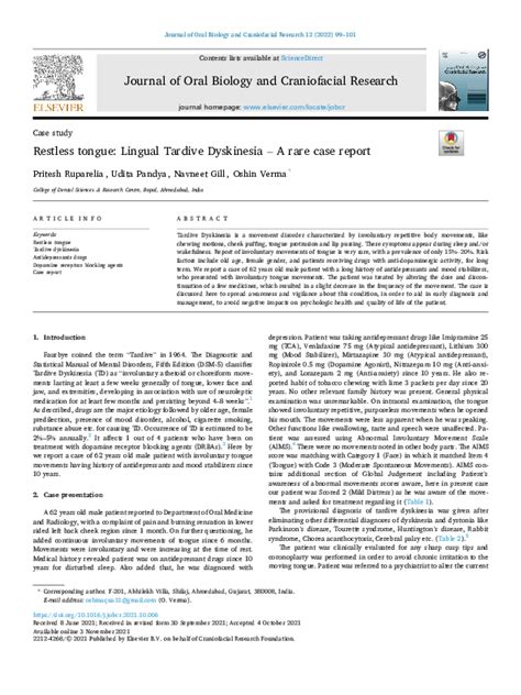 Restless tongue: Lingual Tardive Dyskinesia – A rare case report