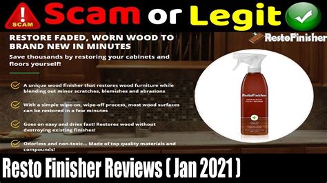 Restofinisher scam. Product details. Restor-A-Finish - Cherry, 473 ml Howard For almost 50 years, Howard's Restor-A-Finish has been a standard in the antique industry. Restor-A-Finish preserves and restores beauty to the original wood finish, it helps preserve the antiquesâ authenticity and value, whereas stripping the finish may literally strip the piece of its ... 