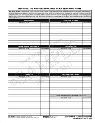Restorative Nursing Program RCNA Tracking Form