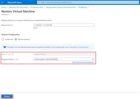 Restore Azure Virtual Machine From a Backup Snapshot