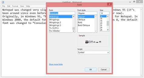 Restore Windows Notepad to the Default Font or Settings