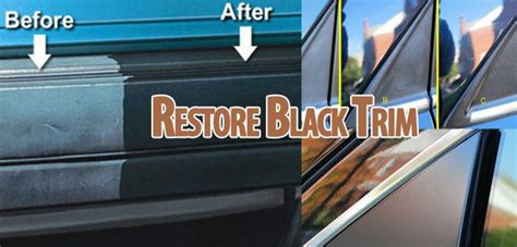 Restore black trim around car windows.  To begin restoring black trim around c...