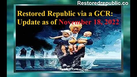 Restored Republic via a GCR Update as of February 17, 2024; Feb 17 2024 Length: 7 mins ... What listeners say about Restored Republic via a GCR Update as of February 17, 2024 Average customer ratings. Reviews - Please select the tabs below to change the source of reviews. Audible.com reviews. Amazon reviews.. 
