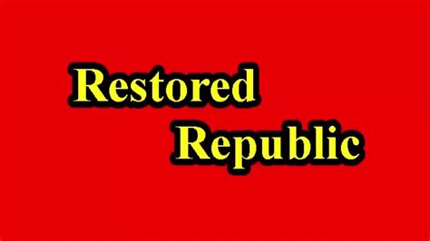 Restored republic youtube. Search with your voice. Sign in. RESTOREDREPUBLICVIAAGCR. @user-dt8ff9nw4l. •. 1.38K subscribers•5 videos. RESTORED REPUBLIC VIA A GCR ...more ...more. 