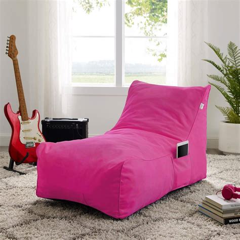 Resty Fuchsia Bean Bag Lounge Chair Nylon Foam Sleeper