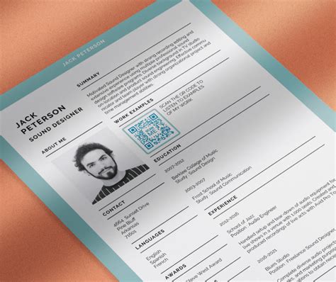 Resume 8 Modern and Creative Resume Template with QR Code Creative