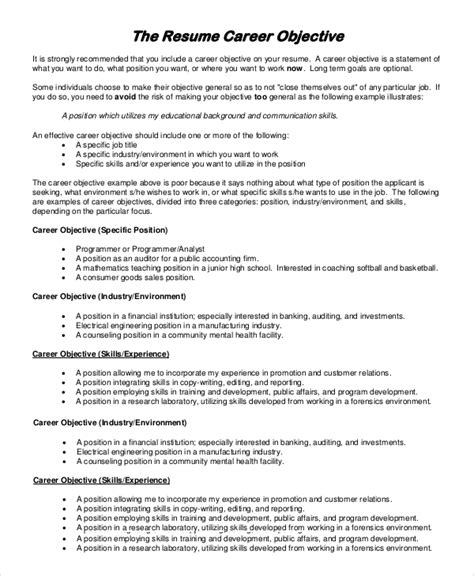 Resume Career Objective