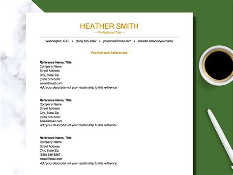 Resume References Example task list templates