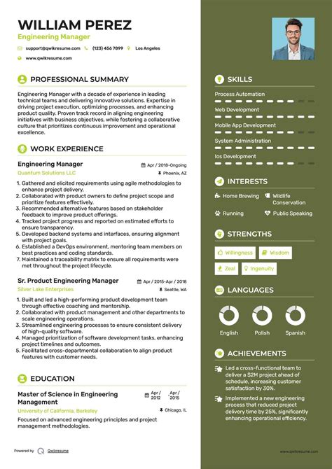 Resume Sample Of Engineering Manager Engineering Manager Resume