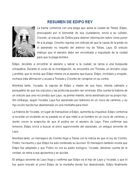 Resumen de Edipo Rey | PDF | Edipo | Mitolog&iacute;a tebana