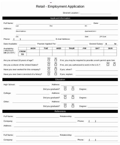 Retail Application form Best Of 60 Application form Examples Job