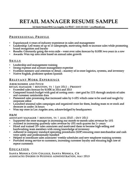 Retail Manager Resume—Sample and 25+ Writing Tips