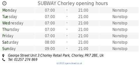 Retail Shops opening times in Chorley FindOpen UK