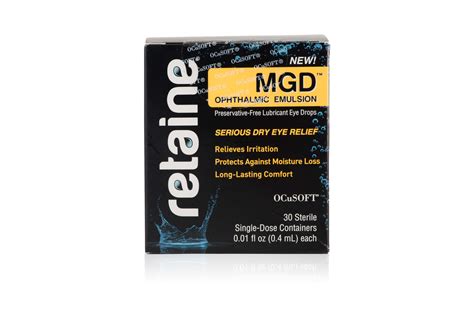 Retaine brand eye lubricants. Sort by. Retaine MGD Ophthalmic Emulsion (30 PF vials) 8 Reviews. $25.50. Add to Cart. Retaine OM3 Omega-3 Supplement. $26.95. Add to Cart.. 