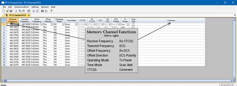 Retevis rt22 software.  Any memory channel with all its details can be sent...