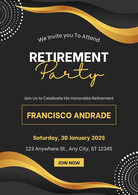 Retirement Flyers Templates Party