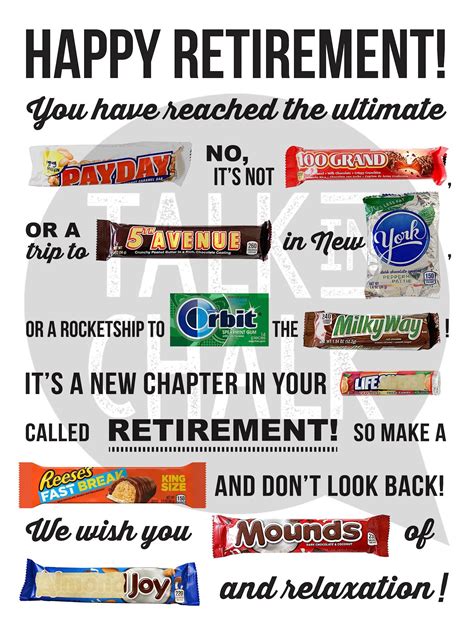 Retirement candy poster. Things To Know About Retirement candy poster. 