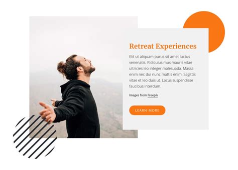 Retreat experience HTML Template