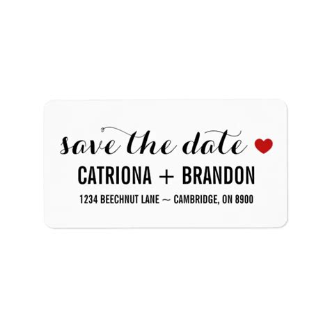 Retro Script Pretty Save the Date Address Label
