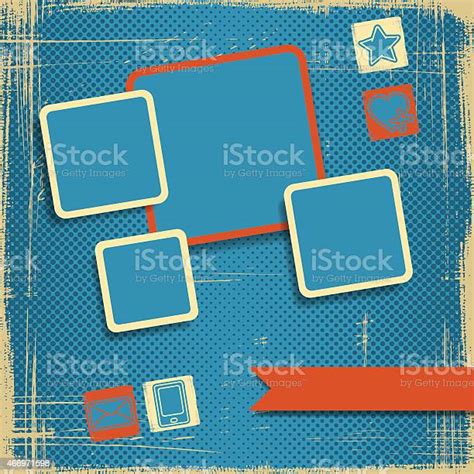 Retro Style Website Template. Vector Design Frame Stock Vector