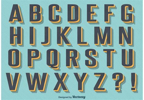 Retro Vintage Style Alphabet 88900 Vector Art at Vecteezy