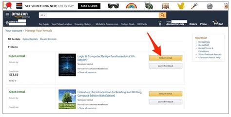 Return Amazon Rented Textbook