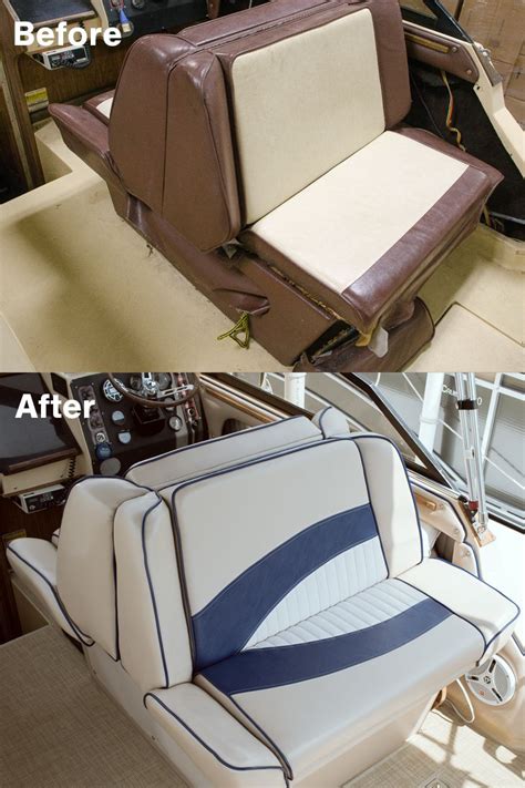 Reupholster boat seats. Here’s a step-by-step guide to reupholstering your boat seat: 1. Remove the old fabric from the seat using a utility knife or scissors. Be careful not to damage the underlying foam padding. 2. Cut the new fabric to size, allowing for about 1 inch of extra material all around. 3. 
