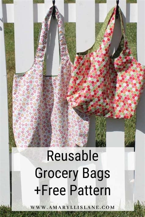 Reusable Grocery Bags Sewing Tutorial + FREE Pattern Amaryllis Lane