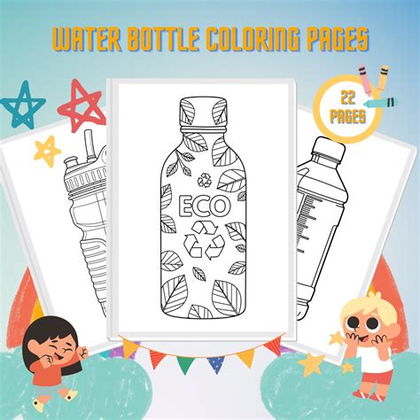 Reusable Water Bottle Pages Coloring Pages