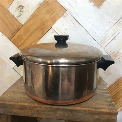 Revere Ware Vintage Copper Bottom Set or Sauce Pans Stock