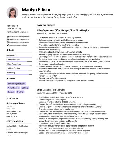 Reverse Chronological Resume Example Sample