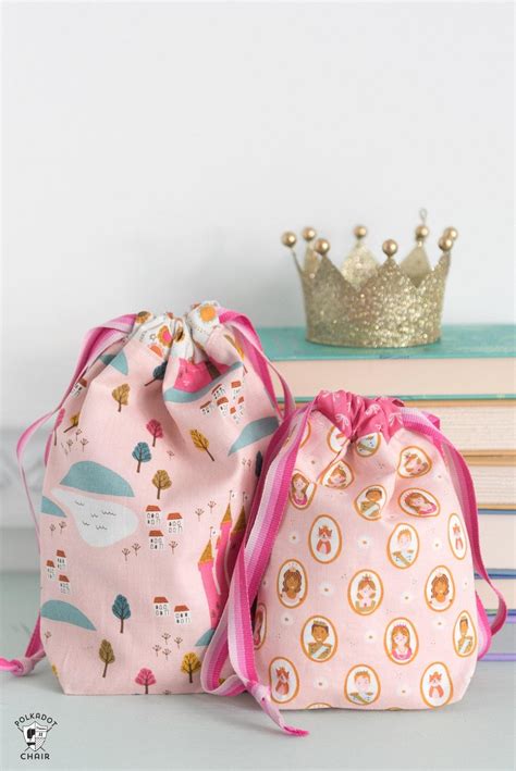 Reversible Lined Drawstring Bag Pattern in 6 Sizes Digital PDF