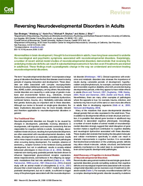 Reversing Neurodevelopmental Disorder