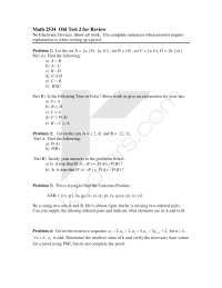 Review For Test 2 With Solutions Introduction Discrete Mathematics Math 2534 Docsity