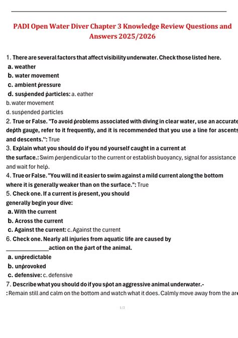 Review Padi Deep Knowledge Diver Answers